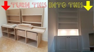 HOW TO  Build Alcove cabinets from cheap sheet material  time lapse video [upl. by Patience]