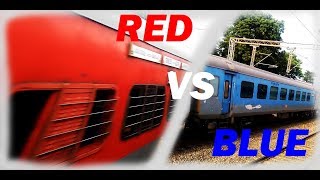 Red vs Blue Train Superfast vs Shatabdi  LHB vs LHB  Indian Railways [upl. by Salakcin]