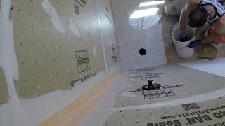 Building a WATERPROOF walk in shower hybrid style waterproofing [upl. by Jess]