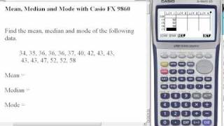 Mean Median amp Mode on Casion FX9860 [upl. by Astrea146]