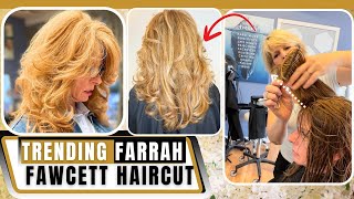 Recreate the Iconic Farrah Fawcett Haircut  80s Iconic Haircut By Coach Kimmy [upl. by Shea481]