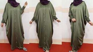 Modest Baggy Abaya Cutting And Stitching Butterfly AbayaJilbab DIY Kaftan Abaya BurgaBurkha DIY [upl. by Liahcim]