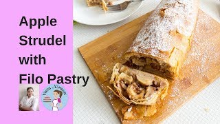 Apple Strudel with Filo Pastry  Easy Apple Strudel  Made with Filo Pastry [upl. by Yttak]