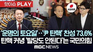 운명의 토요일尹 탄핵 찬성 736 탄핵 커녕 ‘탈당도 안된다’는 국민의힘  핫이슈PLAY MBC뉴스 2024년 12월 5일 [upl. by Viccora]