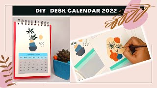 Desk calendar DIY  Boho art  Table calendar making  how to make desk calendar 2022  madebymayuri [upl. by Arramas]