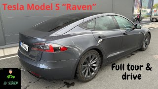 TESLA MODEL S Long Range “Raven”  FULL TOUR  0100 kmh  Auto Pilot test [upl. by Adeehsar]