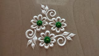 2 simple rangoli design small rangoli designs [upl. by Macgregor]