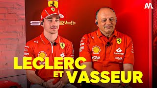 Leclerc  Vasseur  linterview croisée les secrets de la nouvelle F1 Ferrari Hamilton [upl. by Tumer]