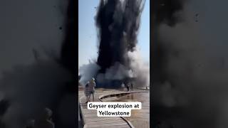 Massive geyser explosion at Yellowstone Via CBS geyser yellowstone [upl. by Raquel]