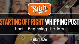 Whipping Post Jam Part 1 Scale Shapes and Thought Process Guitar Lesson [upl. by Nbi]