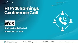 Rocking Deals Limited H1 FY25 Earnings Conference Call  November 22 2024 [upl. by Evilo]