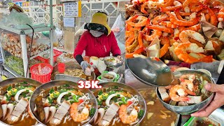 Phát hiện xe bún mắm bình dân đông khách 35k tô 2 lát heo quay 2 khoanh mực chả cá con tôm [upl. by Funda]