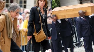 Obsèques de Françoise Hardy  Jacques Dutronc épaulé par sa compagne Sylvie Duval pour dire adieu [upl. by Ymaj]