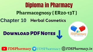 CH  10 Herbal Cosmetics  Pharmacognosy  DPharma 1st Year Notes [upl. by Mlohsihc]