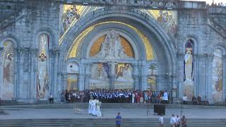 Procession Mariale aux flambeaux at the Sanctuaire de Lourdes  5 July 2024 [upl. by Mariken]