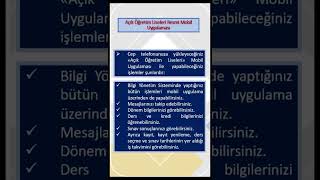 Açık Öğretim Lisesi AÖL Mobil Uygulaması Nedir [upl. by Aicitel701]