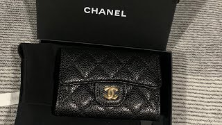 CHANEL CLASSIC FLAP CARD HOLDER CAVIAR  Gold Hardware  Unboxing  Nanay’s Corner [upl. by Nevag582]