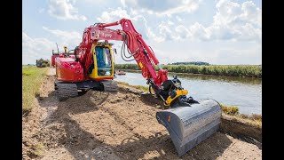 Kobelco SK75SR7 voor JdB groep in de praktijk [upl. by Ojyram]