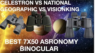 BEST BUDGET 7X50 ASTRONOMY BINOCULAR REVIEW CELESTRON VS NATIONAL GEOGRAPHIC VS VISIONKINGHINDI [upl. by Pownall485]