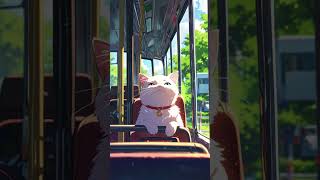 Cute cat riding a bus cat catlover cutecat [upl. by Dichy]