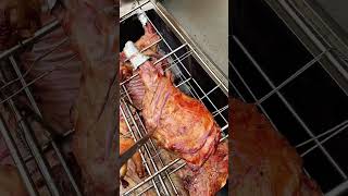 This roasted whole lamb  roasted lamb leg is so delicious meat roast food grill delicious [upl. by Alatea]