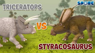 Triceratops vs Styracosaurus  Ceratops Faceoff S1E1  SPORE [upl. by Kliment918]