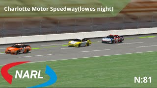 NR2003 Multyplayer NARL Charlotte Motor Speedwaylowes night N81 [upl. by Krug858]