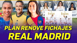 🟣👩‍🦰 FICHAJES del REAL MADRID FEMENINO  PLAN RENOVE en MARCHA [upl. by Kcitrap]