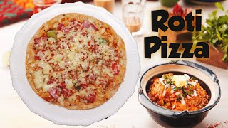 Roti Pizza on Tawa  Tawa Pizza Recipe  Cheese Pizza  Leftover Roti Recipes [upl. by Seuqirdor132]