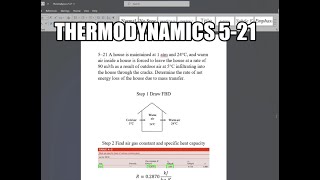 Thermodynamics 521 A house is maintained at 1 atm and 24°C and warm air inside a house is forced [upl. by Thomasa759]