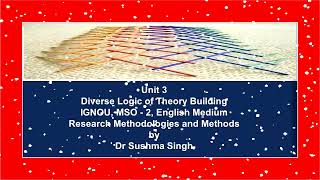 Unit 3 Diverse Logic of Theory Building 1 MSO 2 English Medium IGNOU Sociology by Dr Sushma Singh [upl. by Perron520]