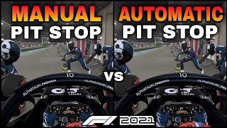 Manual vs Automatic Pit Stop on F1 2021 [upl. by Htebazileyram]