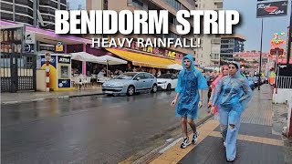 Benidorm Strip HEAVY Rainfall  Is it still Busy in this Weather [upl. by Magnusson]