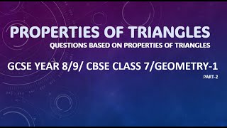 Properties of Triangles Exterior angle of a trianglePractice questions for Year 89 GCSEIGCSE [upl. by Yahsram]