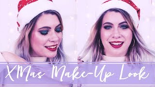 WeihnachtsMakeUp Look mit Glass Skin Routine  Verlosung beendet  VioletXMas 💜 [upl. by Bernadene502]