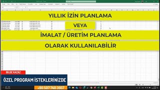 Takvim Planlama  Create a Calendar in Excel VBA Part  1 [upl. by Aneg]