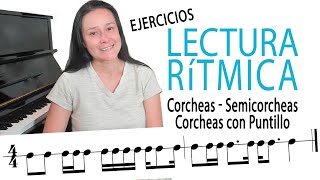 EJERCICIOS rítmicos con CORCHEAS y SEMICORCHEAS  Aprende Música [upl. by Adne]