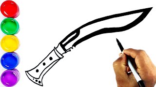 How to draw Khukuri  Nepali Khukuri  खुकुरी খুকুরি [upl. by Dorelia]