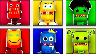 Boxy Boo se convierte en Iron Man Shrek Bob Esponja y otros increíbles morphs roblox [upl. by Ajet]