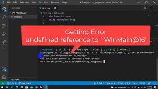 Solved undefined reference to winmain16 visual studio code Solution [upl. by Odille]