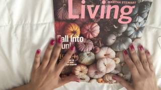 ASMR  LIVING Magazine by Martha Stewart Page Flipping  Gum Chewing  Whispering [upl. by Atiana]