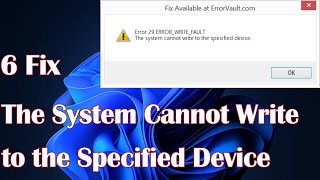 The System Cannot Write to the Specified Device  6 Fixes [upl. by Nilved]