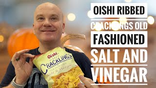 Oishi ribbed Cracklings salt and vinegar flavour snack crisps review  ASMR Philippines [upl. by Lotti]