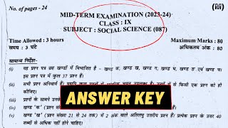 Class 9 Social Science Paper Solution 202324  Morning Shift Sst Answer Key  Mid Term 2023 [upl. by Eimiaj]