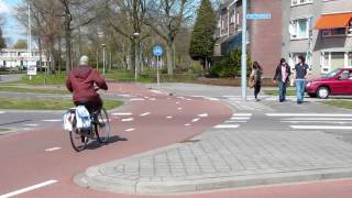 Roundabout with separate cycle path in the Netherlands 60 [upl. by Winikka]