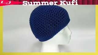 Spring crochet cotton beanie  Crochet Kufi Cap [upl. by Keisling]