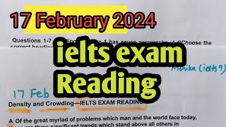 17 Feburary 2024 ielts exam Reading answers ielts reading tips for IELTS 9 Band [upl. by Sanfred]