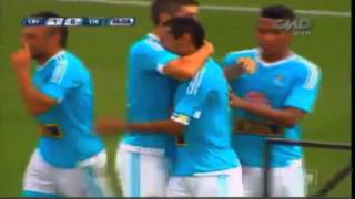 Sporting Cristal vs Cienciano Carlos Lobatón marcó golazo olímpico pegándole a tres dedos 10022015 [upl. by Aurie506]