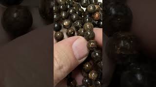 Biotite Beads with Gold Pyrite in them 8 mm 16quot strands [upl. by Ednutabab]