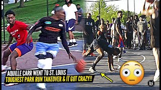 AQUILLE CARR INVADED ST LOUIS TOUGHEST 5V5 PARK RUN amp IT WASNT EASY FEAT HOODIE RIO [upl. by Amirak]